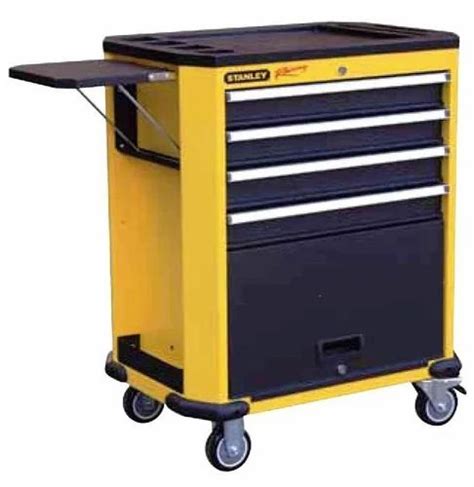 stanley yellow stackable metal tool box|stanley tool trolley with tools.